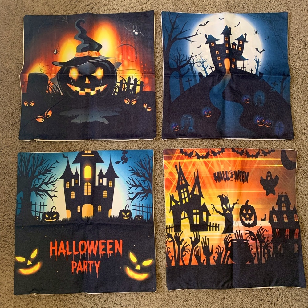 NEW Halloween Pillow Covers 18x18 Inch Set Of 4